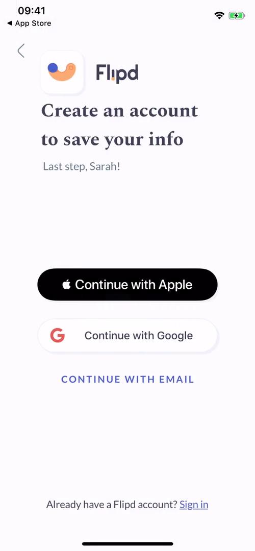 Onboarding screenshot