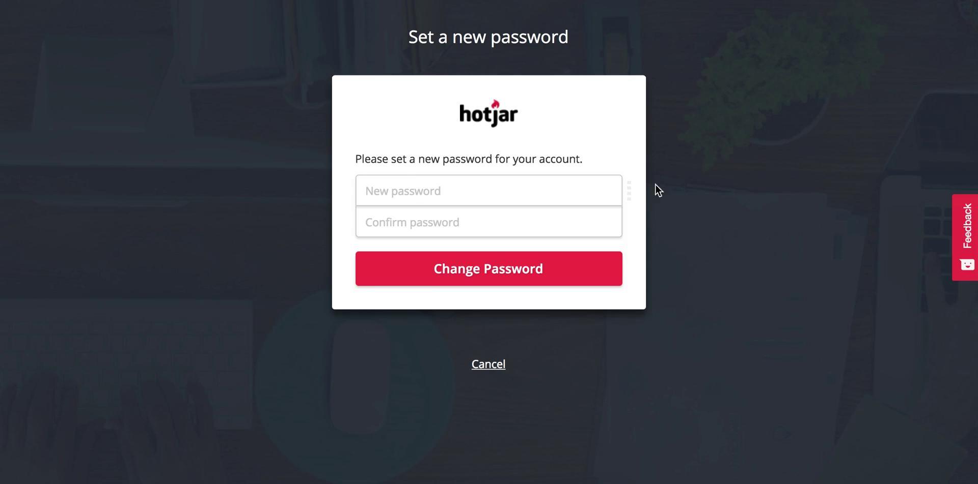 Changing password screenshot