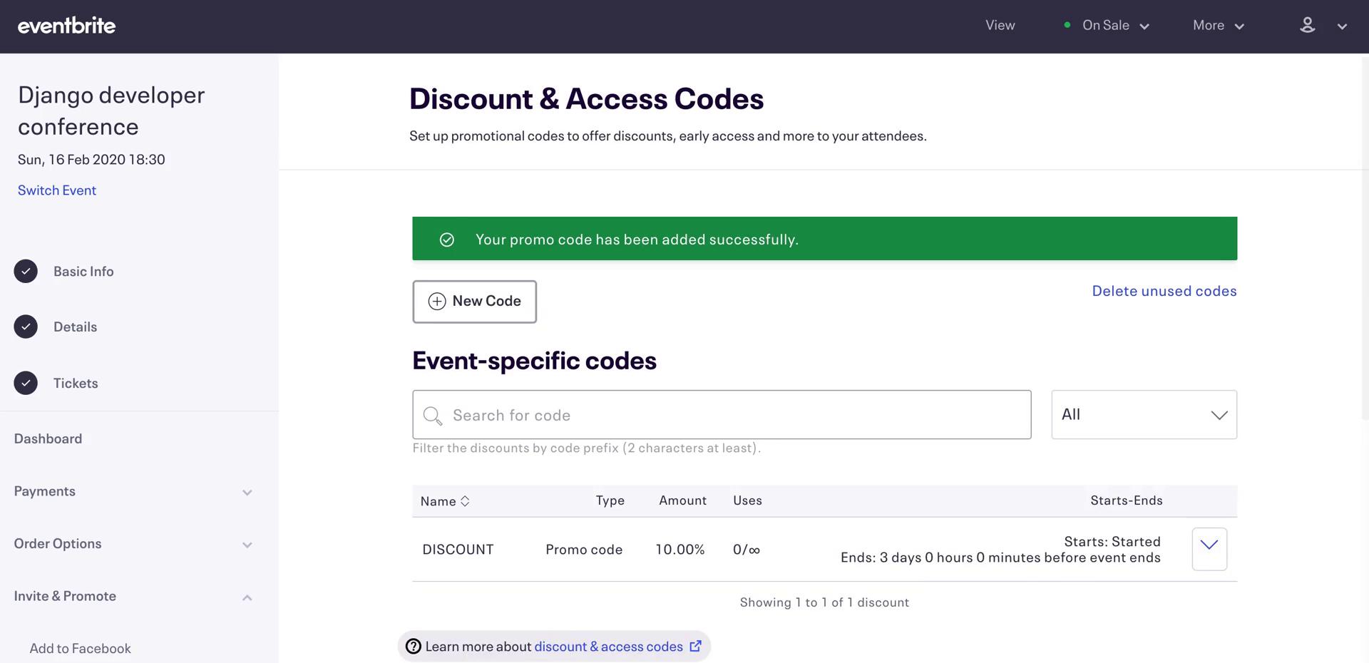 Creating promo codes on Eventbrite video thumbnail