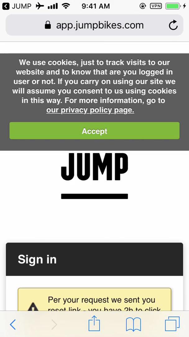 Password reset on Jump Bikes video thumbnail