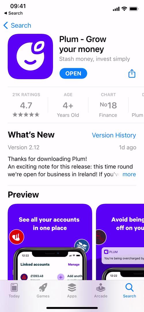 Plum app store listing screenshot