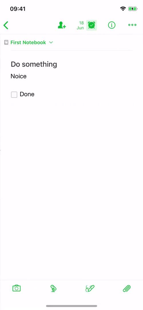Screenshot of Edit note on Sharing on Evernote user flow