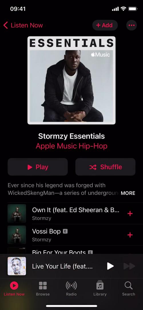 Screenshot of Playlist on General browsing on Apple Music user flow