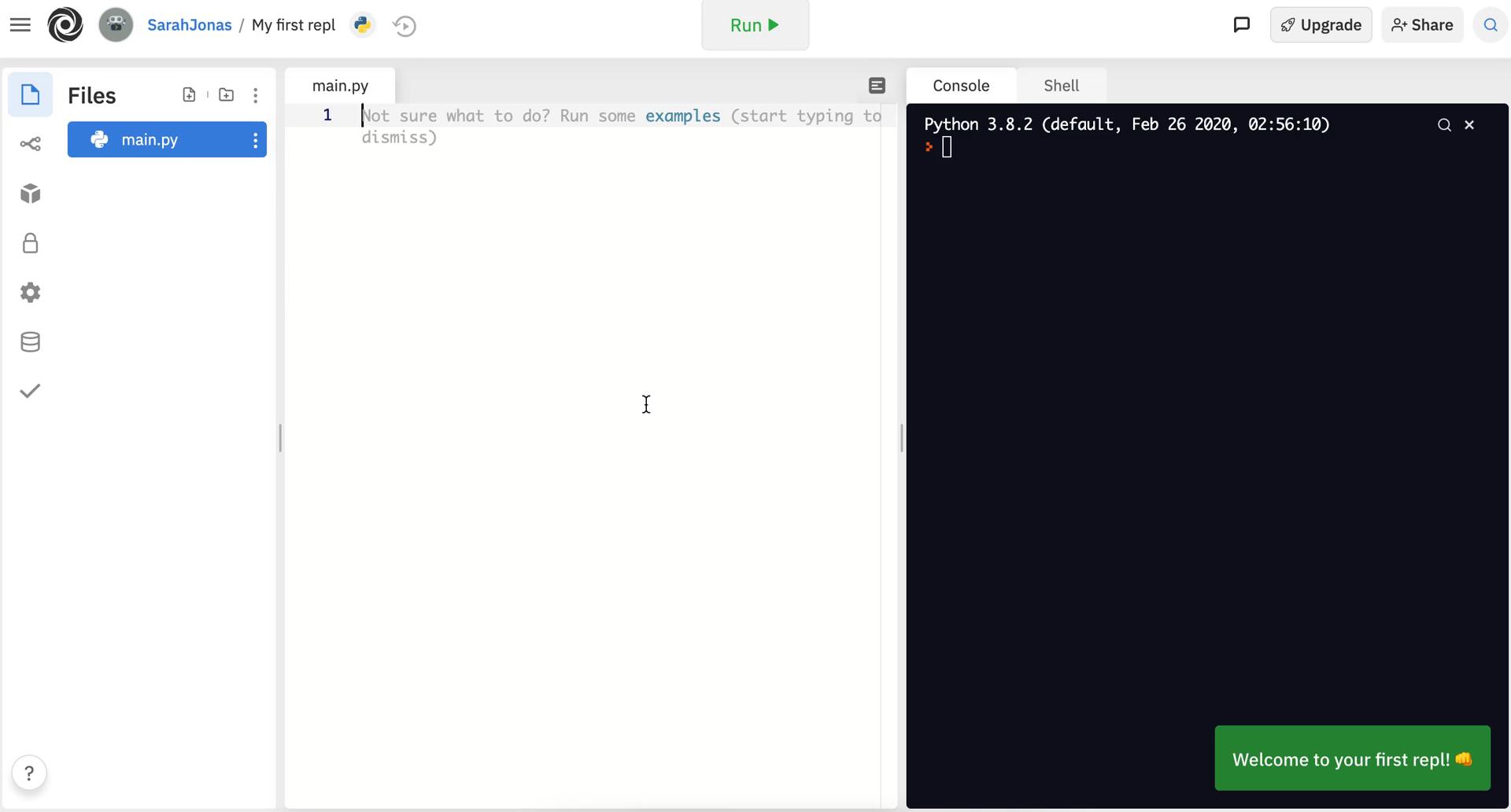 Replit code editor screenshot