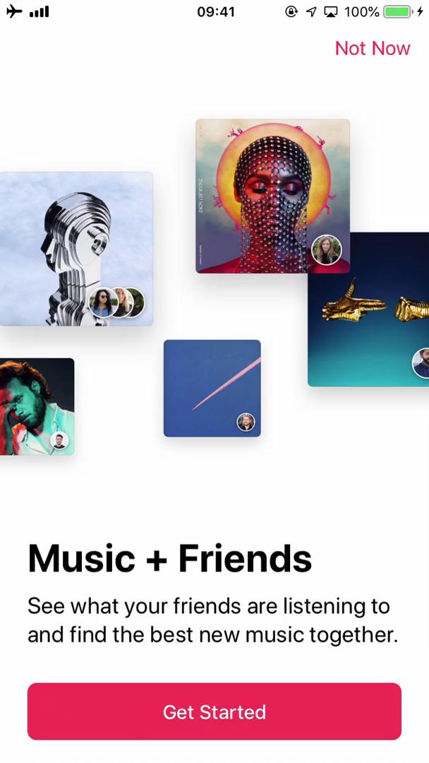 Apple Music find friends screenshot