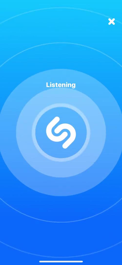 Shazam listening screenshot