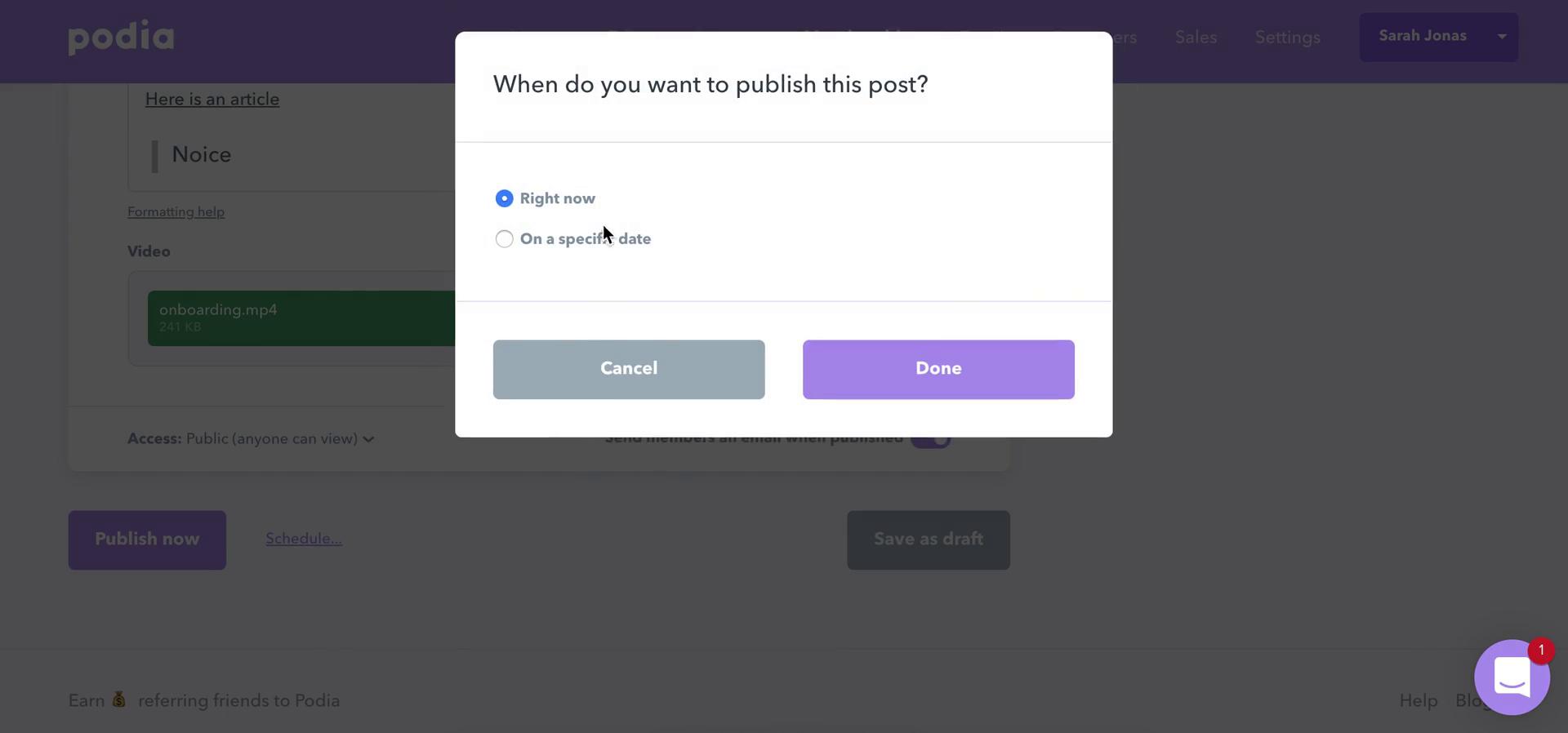 Creating a post screenshot