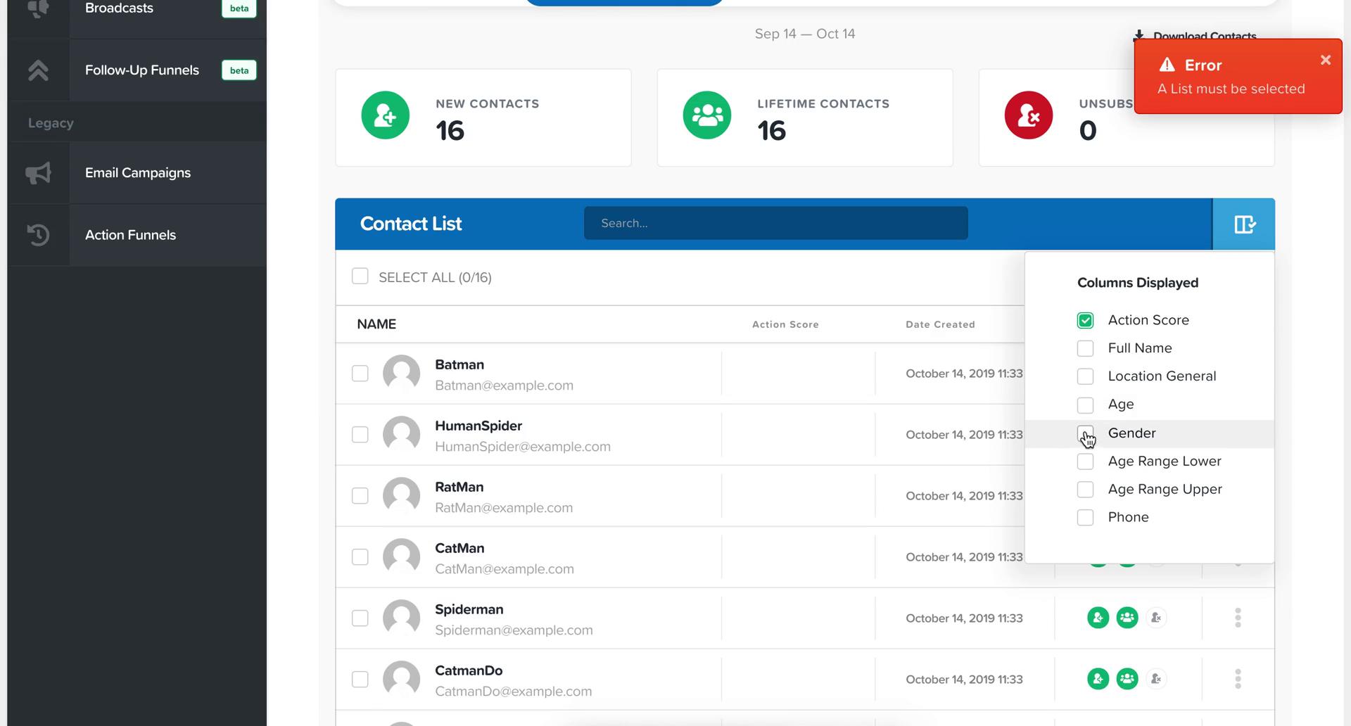 CRM screenshot