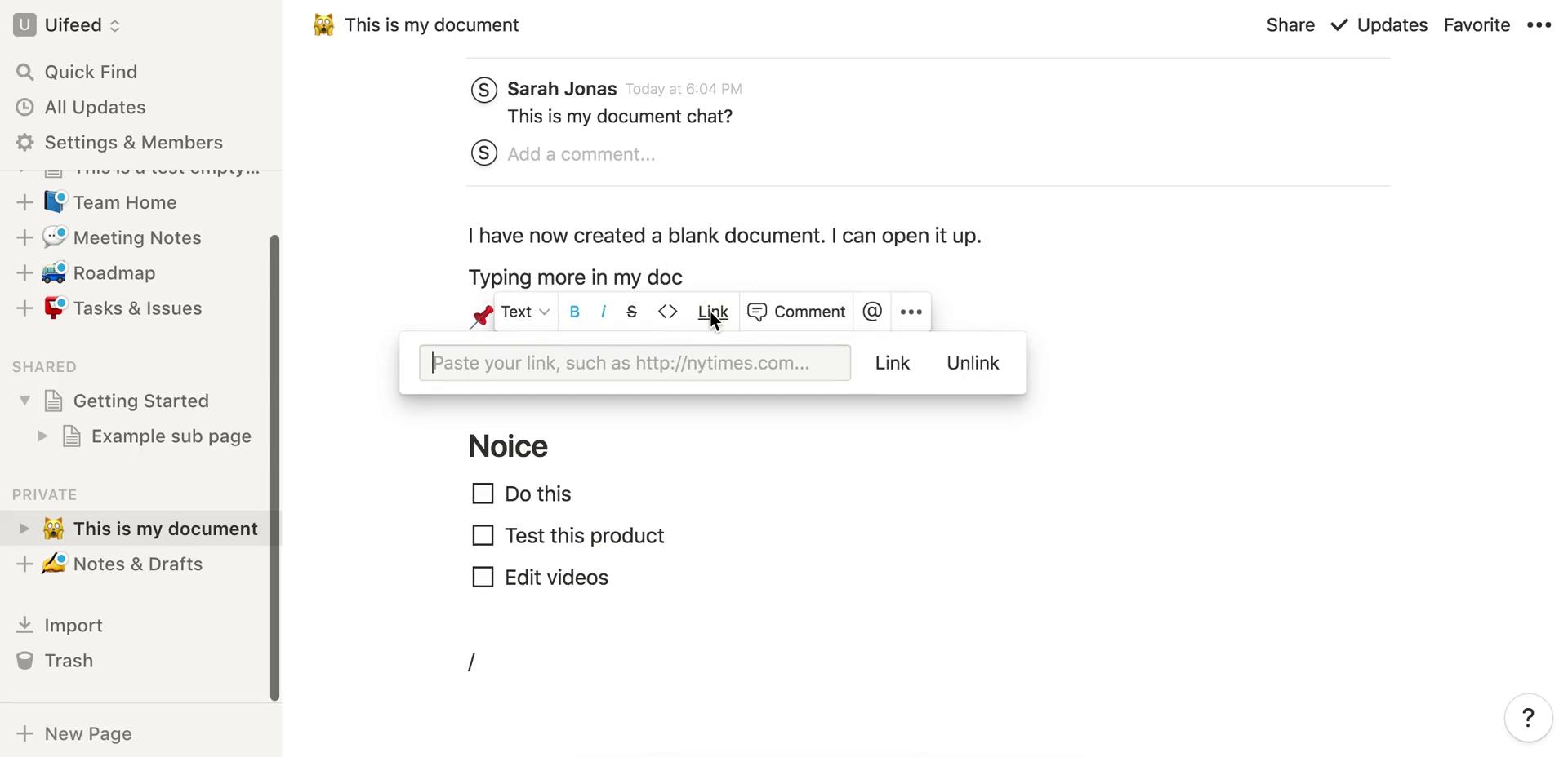 Creating a document screenshot