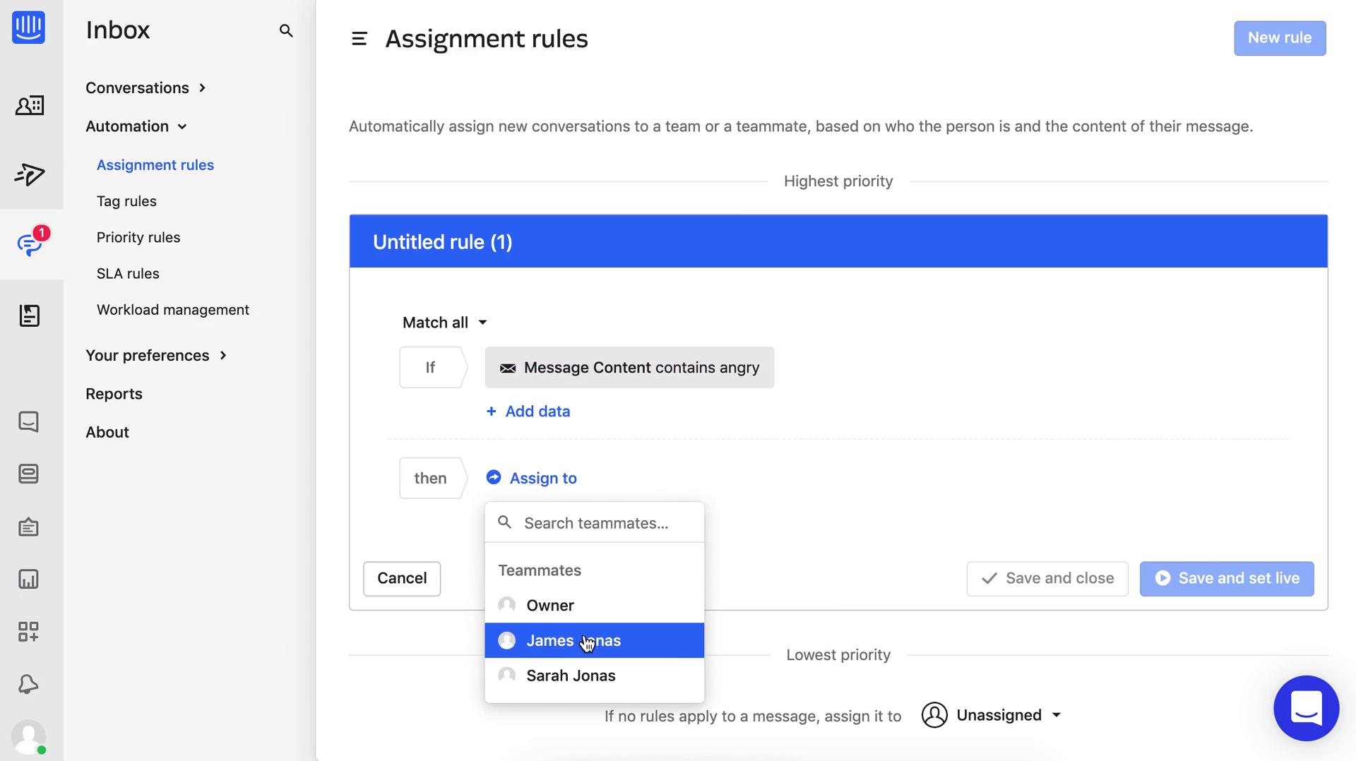 Creating an automation workflow screenshot