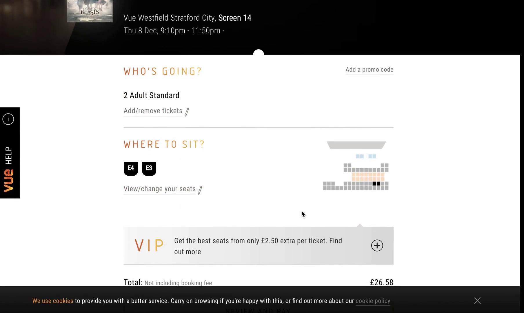 Buying a ticket screenshot