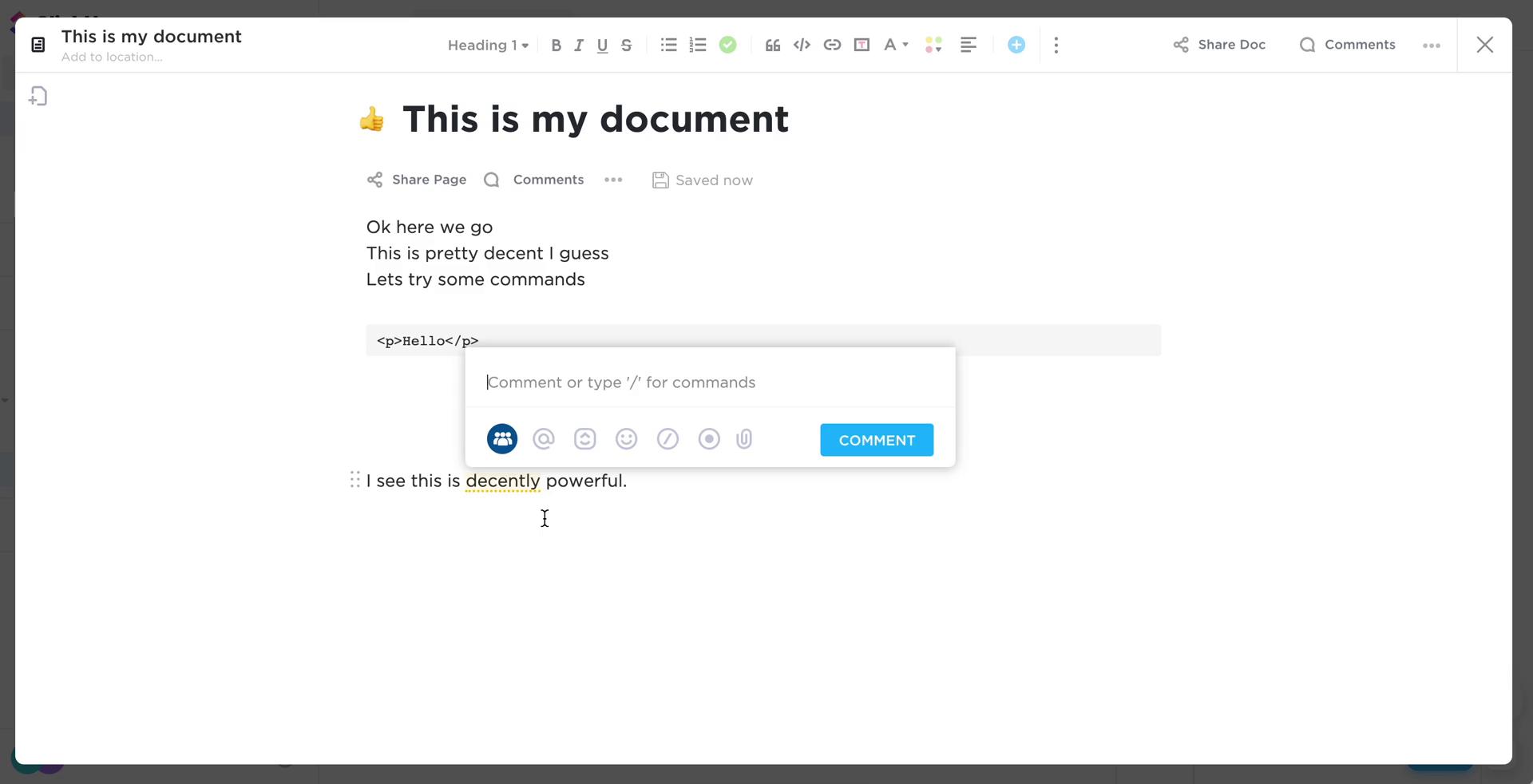 Creating a document screenshot