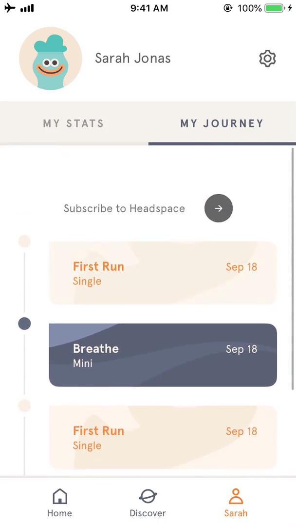 General browsing on Headspace video thumbnail