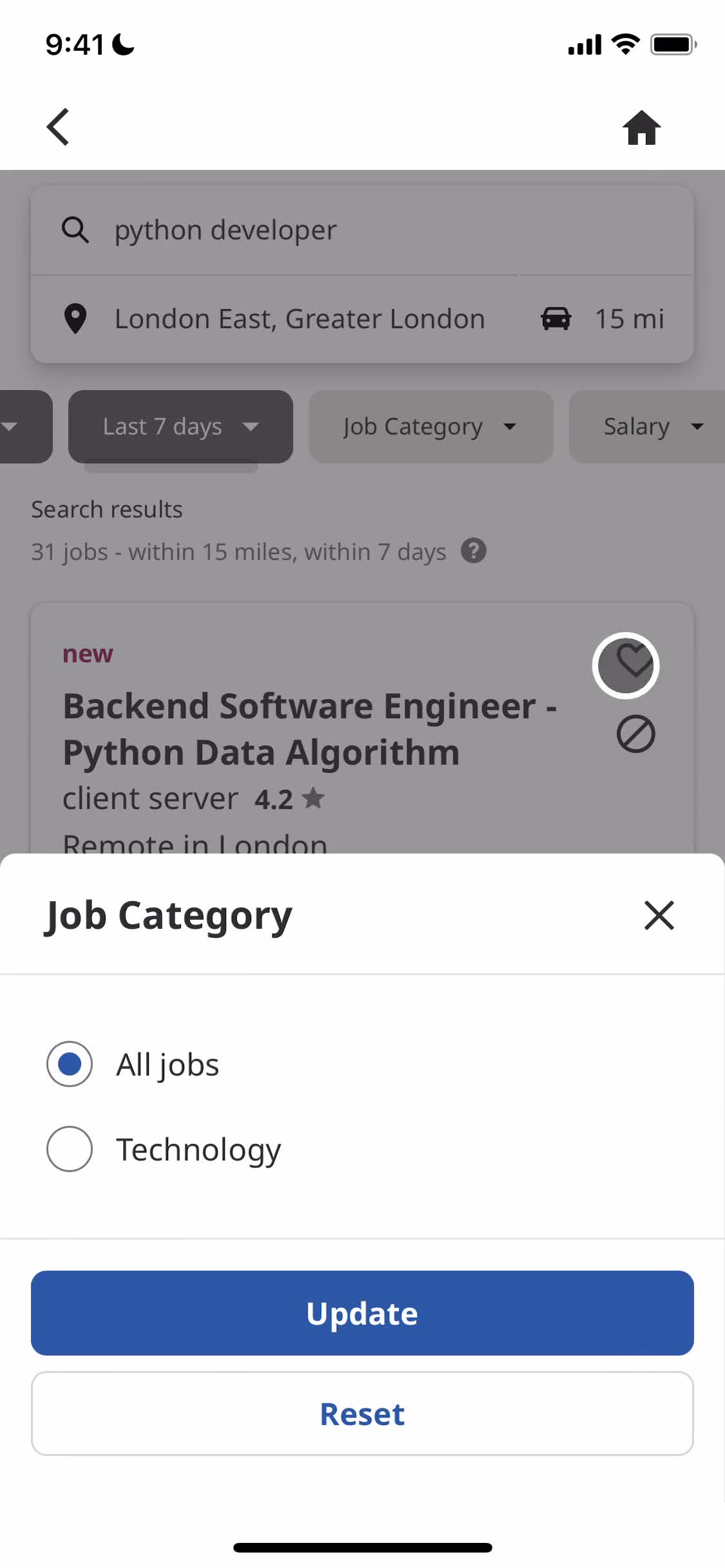 Searching screenshot