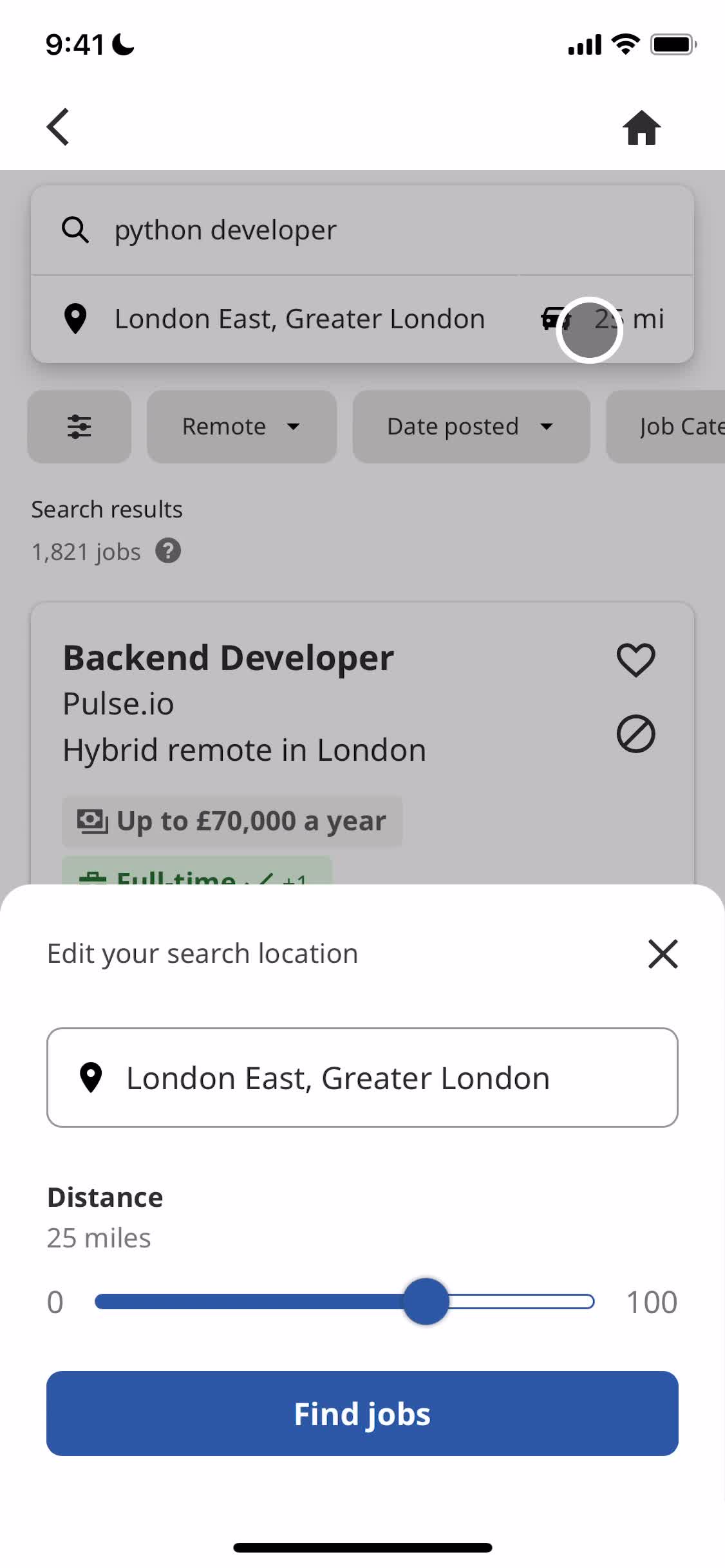 Searching screenshot