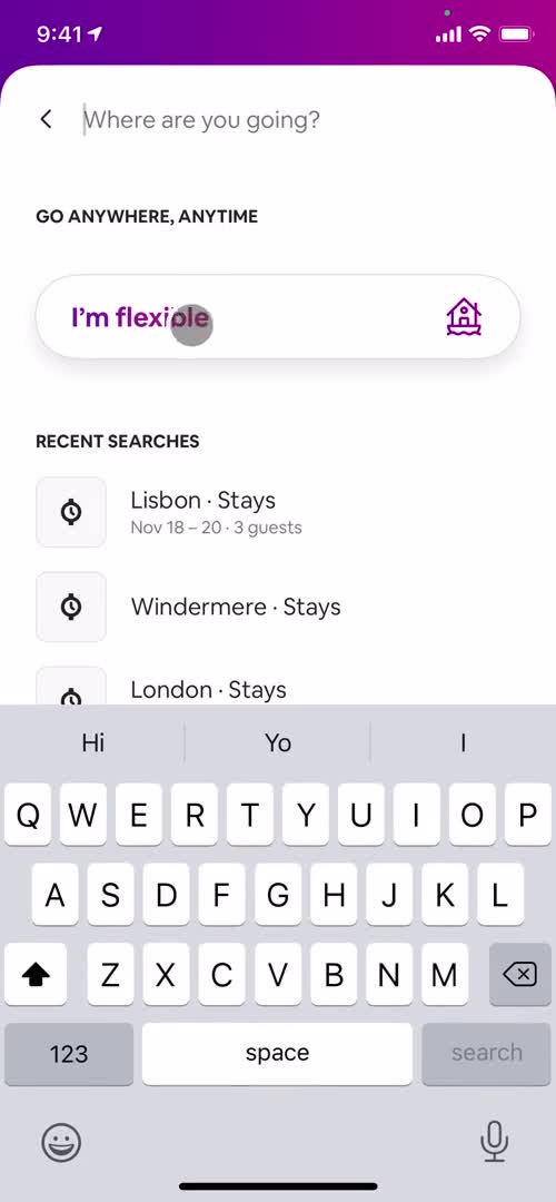 Searching screenshot