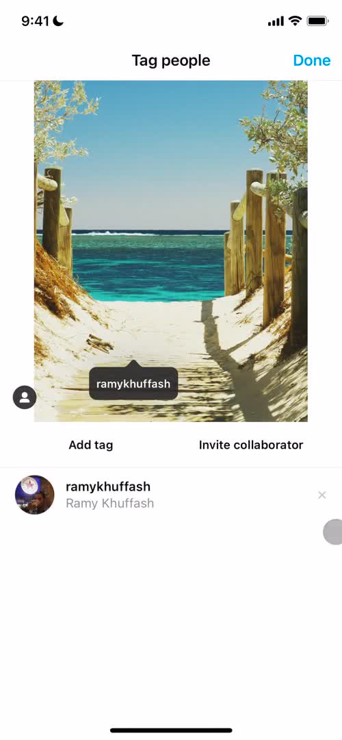 Sharing a photo on Instagram video thumbnail