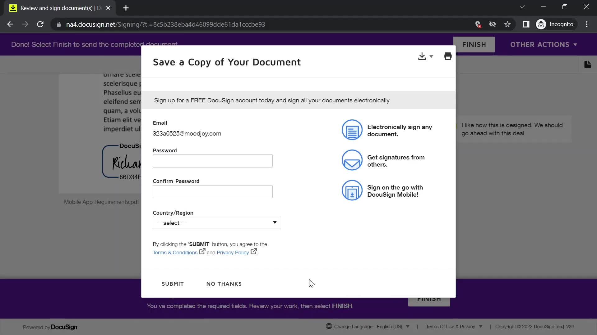 Signing a document on DocuSign video thumbnail