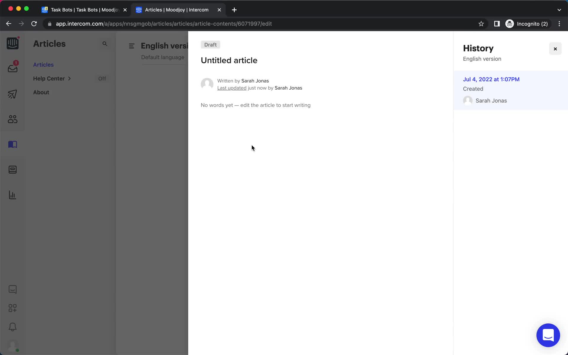 Creating a support article screenshot