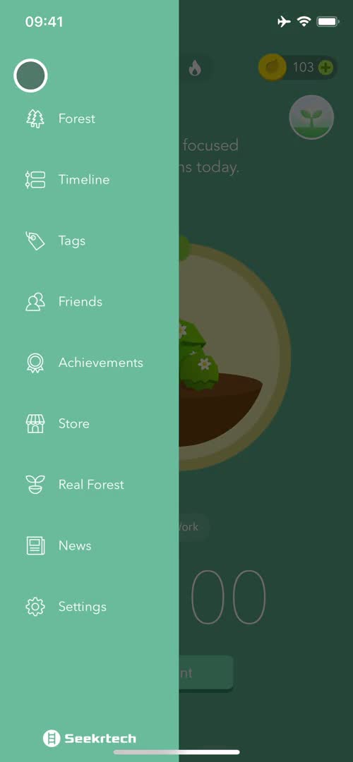 Screenshot of Navigation menu on Tagging on Forest user flow