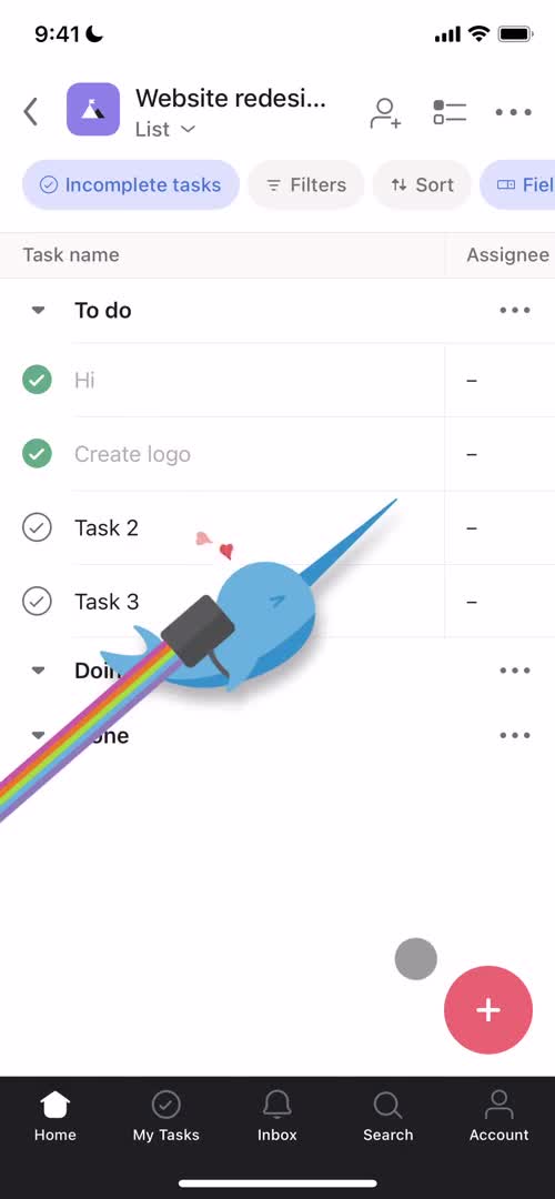 Tasks screenshot