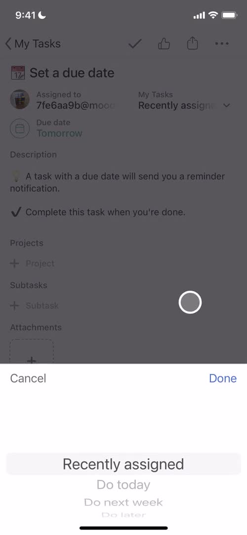 Tasks screenshot