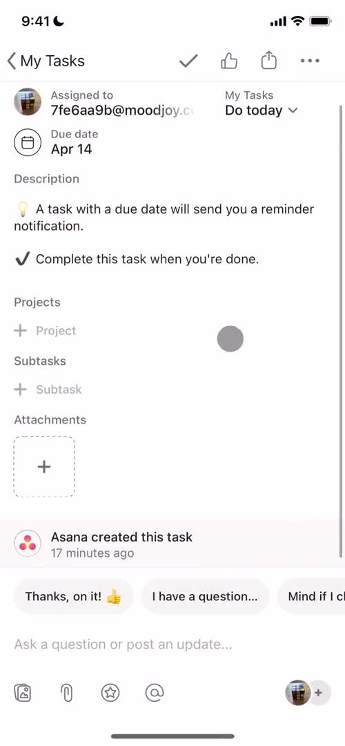 Tasks screenshot