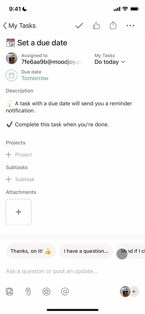 Tasks screenshot