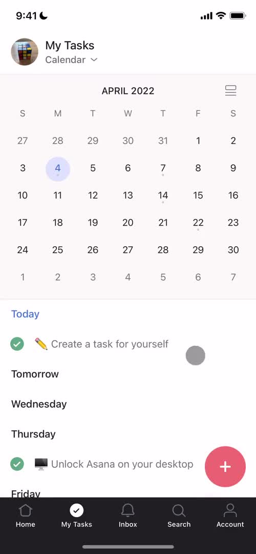 Tasks screenshot