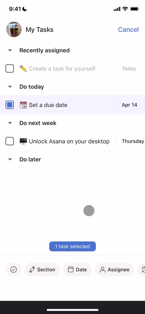 Tasks screenshot