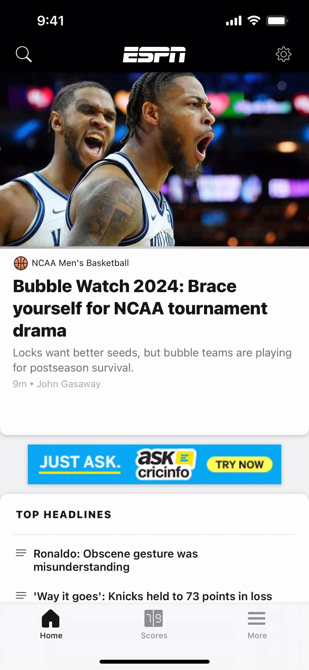 Discovering content on ESPN video thumbnail