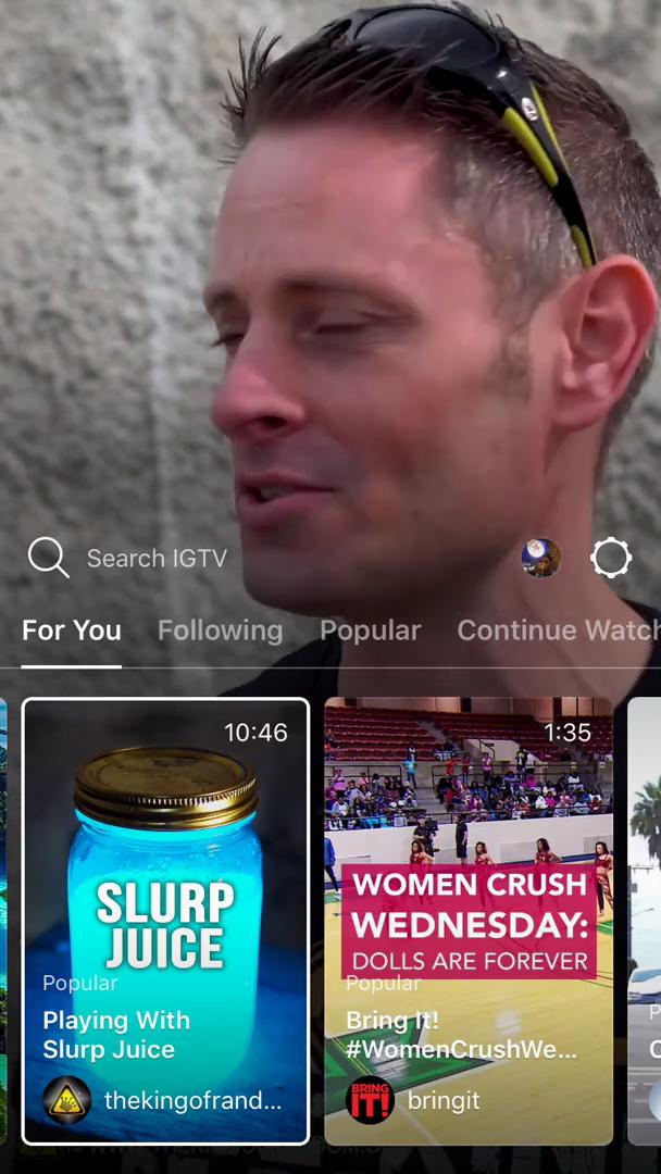 General browsing on IGTV video screenshot