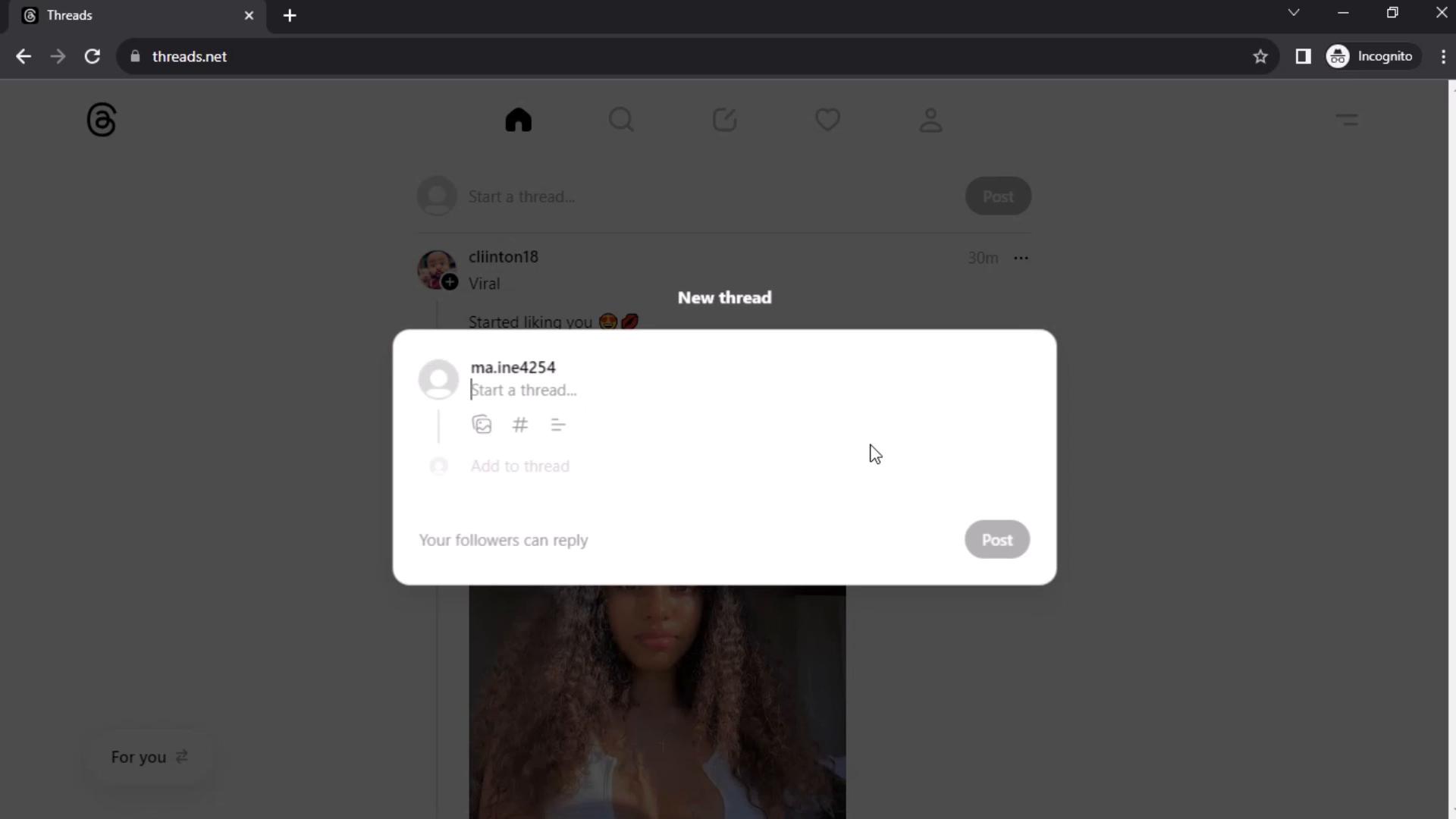 Creating a post on Threads video screenshot