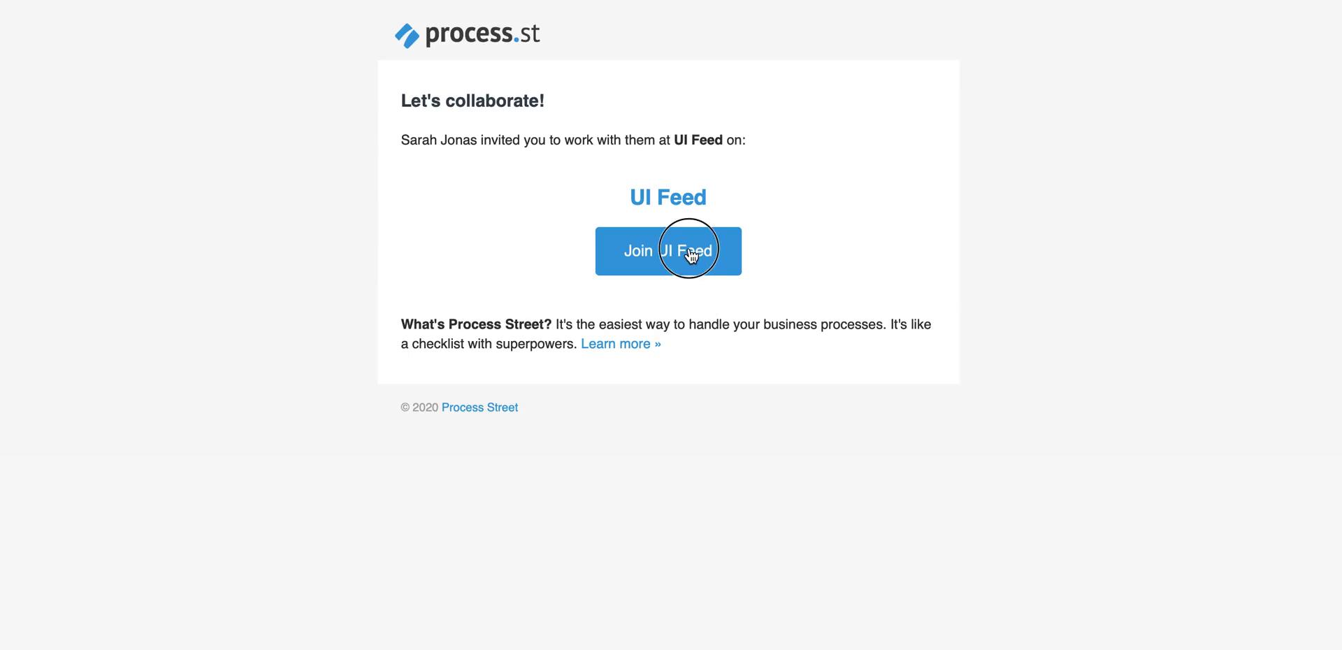 Accepting an invite on Process Street video screenshot