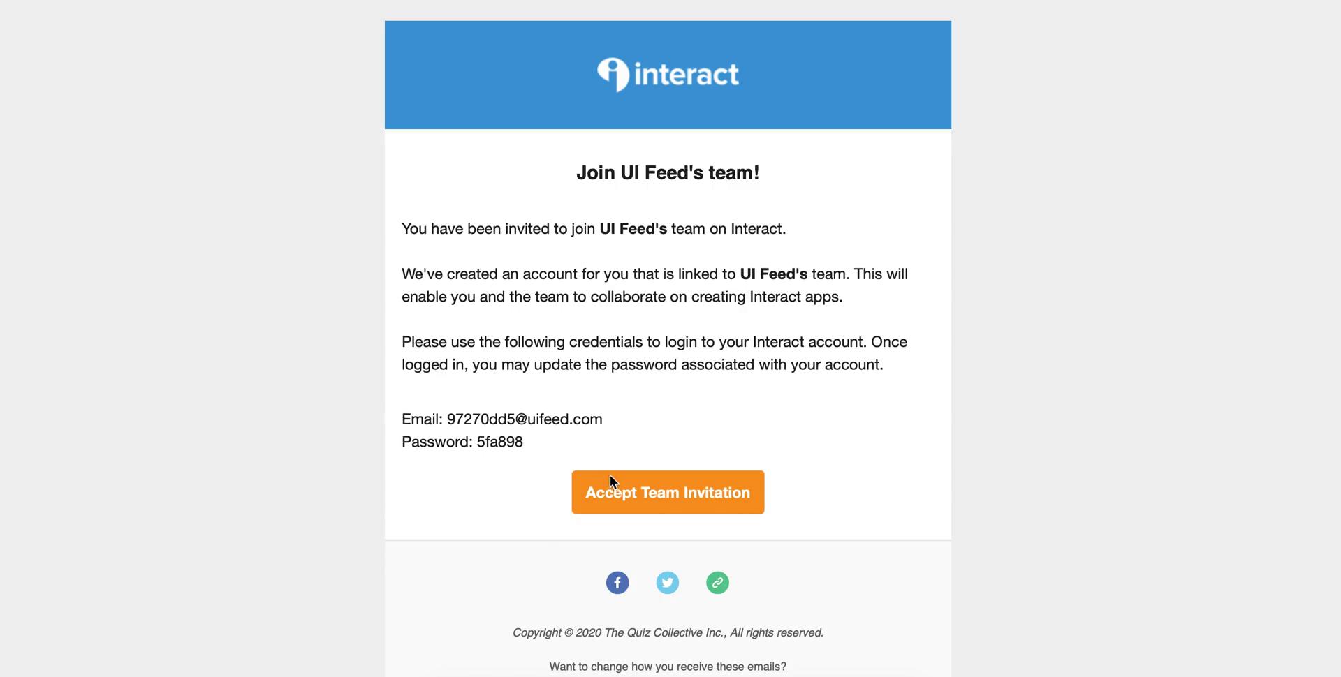 Accepting an invite on Interact video screenshot