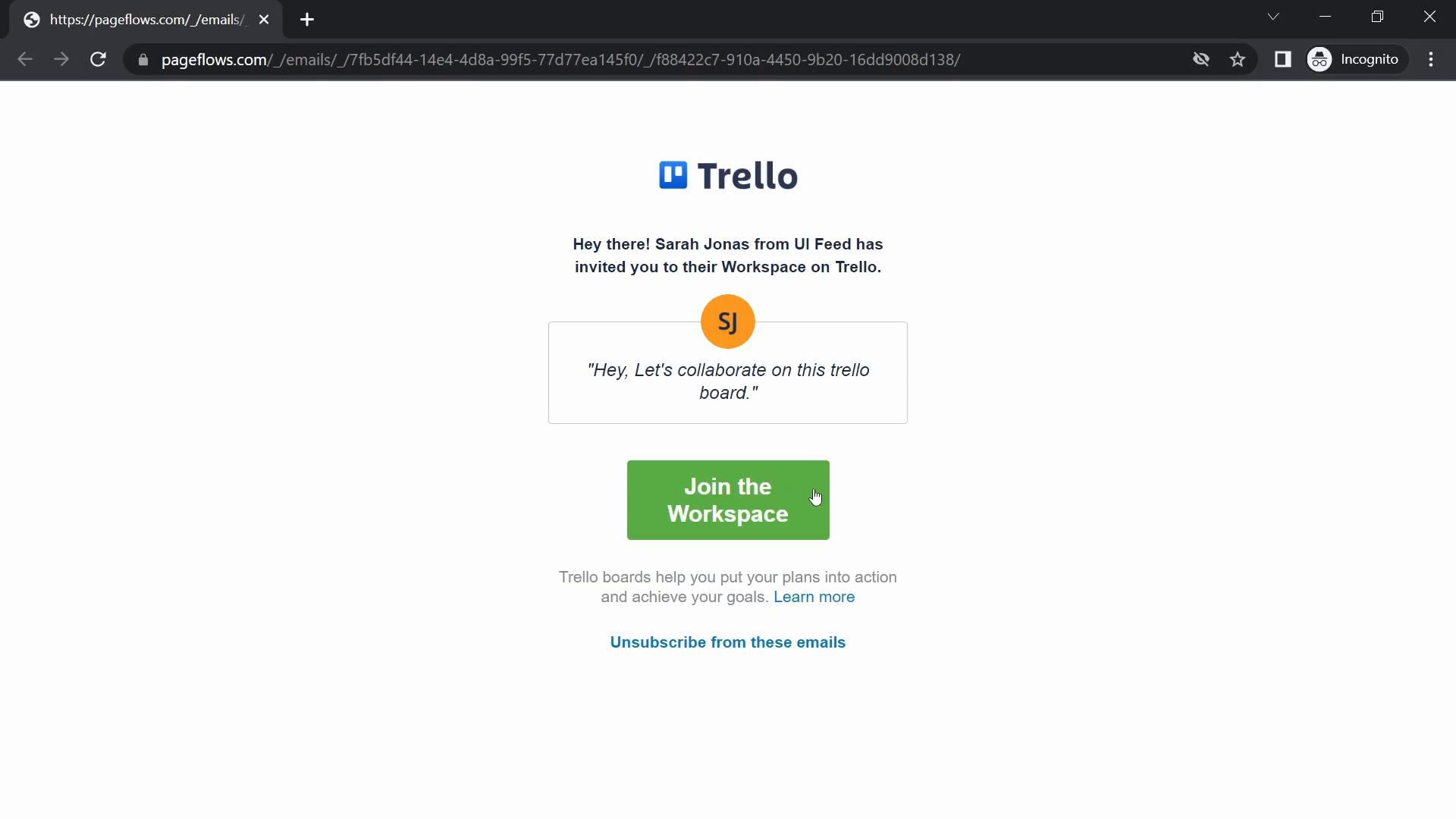 Accepting an invite on Trello video screenshot