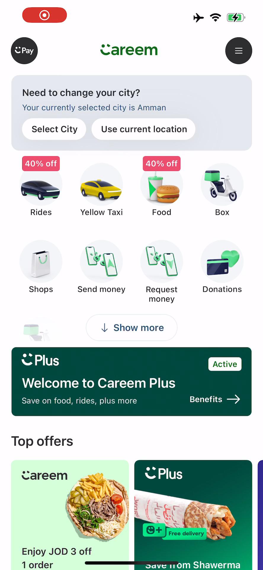 Sending currency on Careem video screenshot