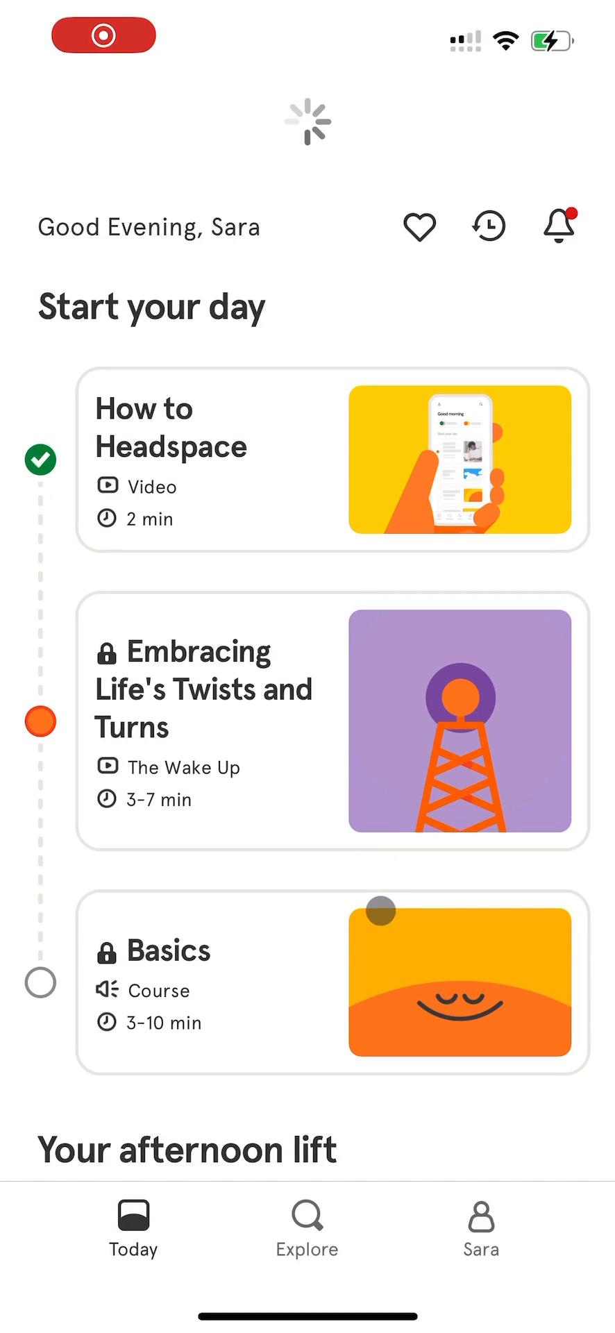Screenshot of Upgrading your account on Headspace