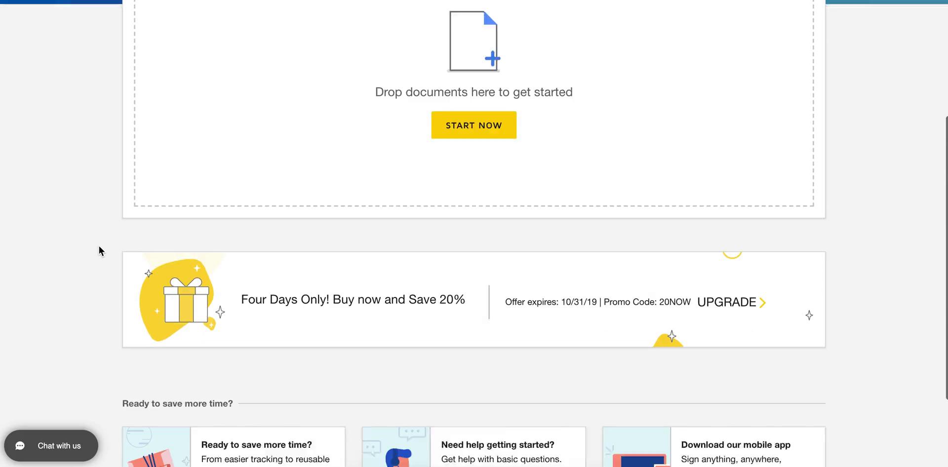 Screenshot of General browsing on DocuSign