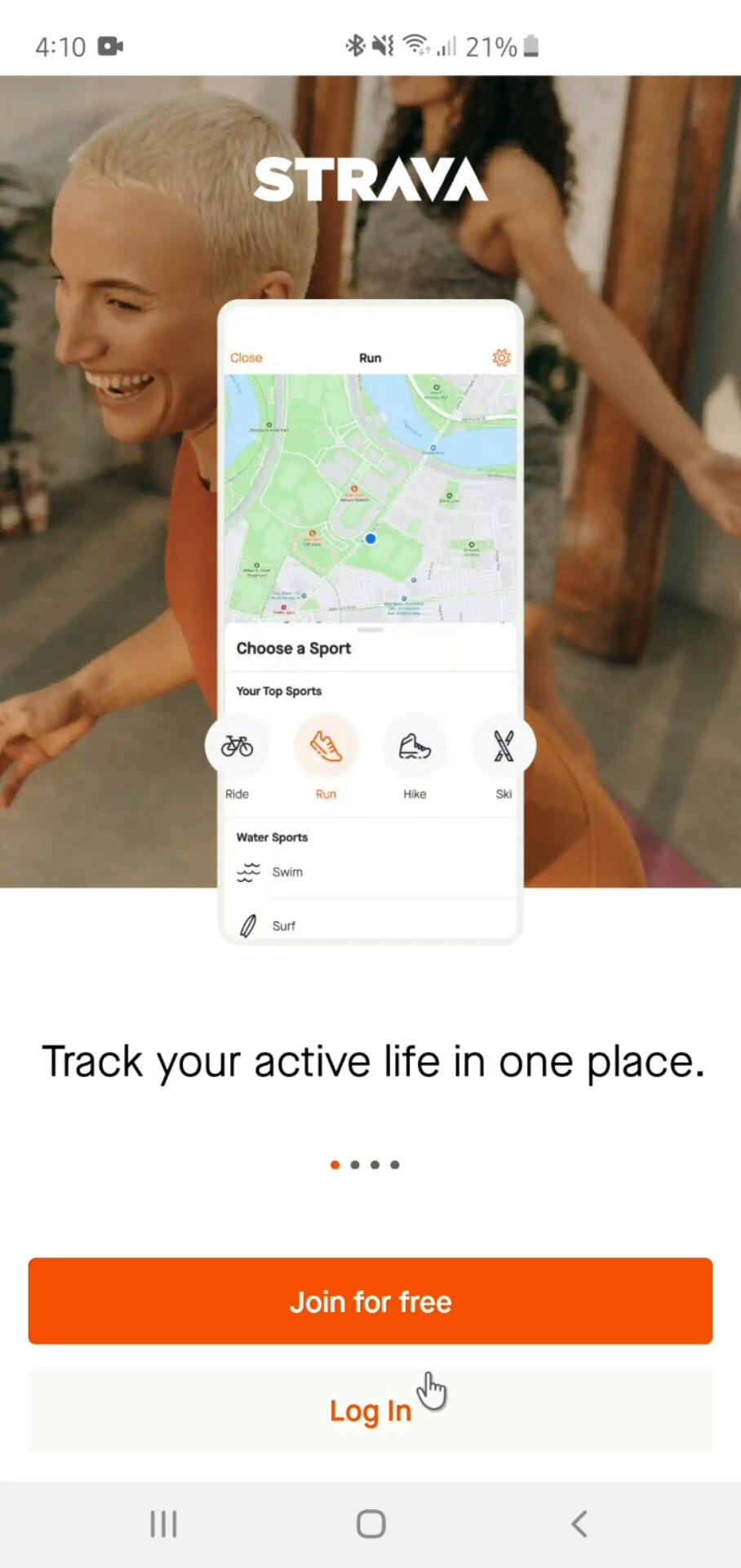 Logging in on Strava video thumbnail