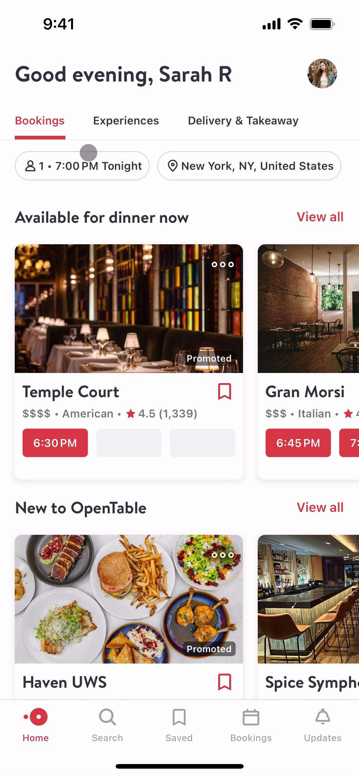 Filtering and sorting on OpenTable video thumbnail