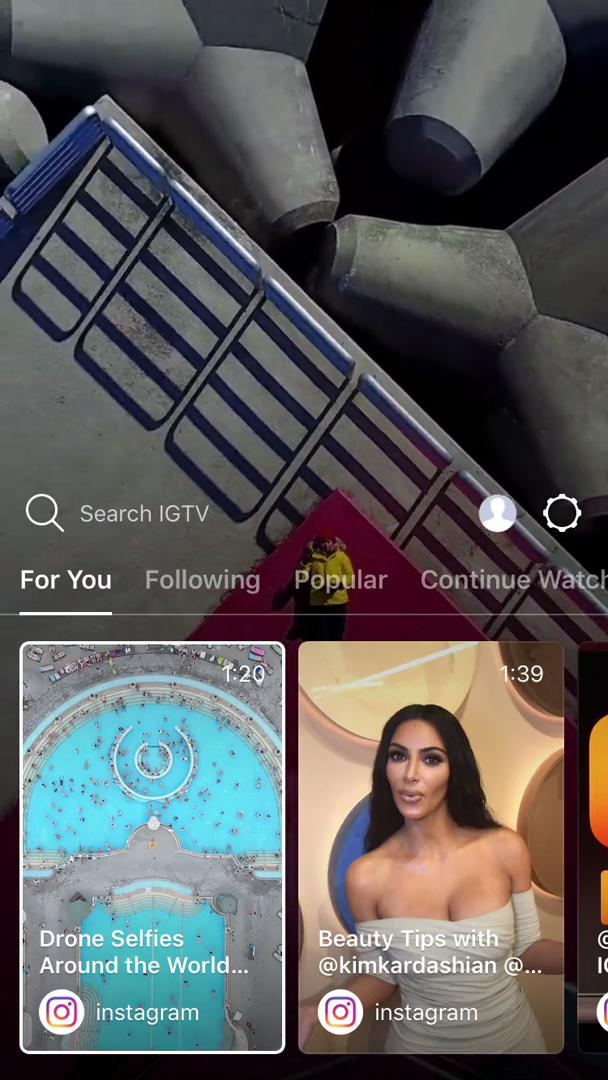 Screenshot of Sharing a video on IGTV