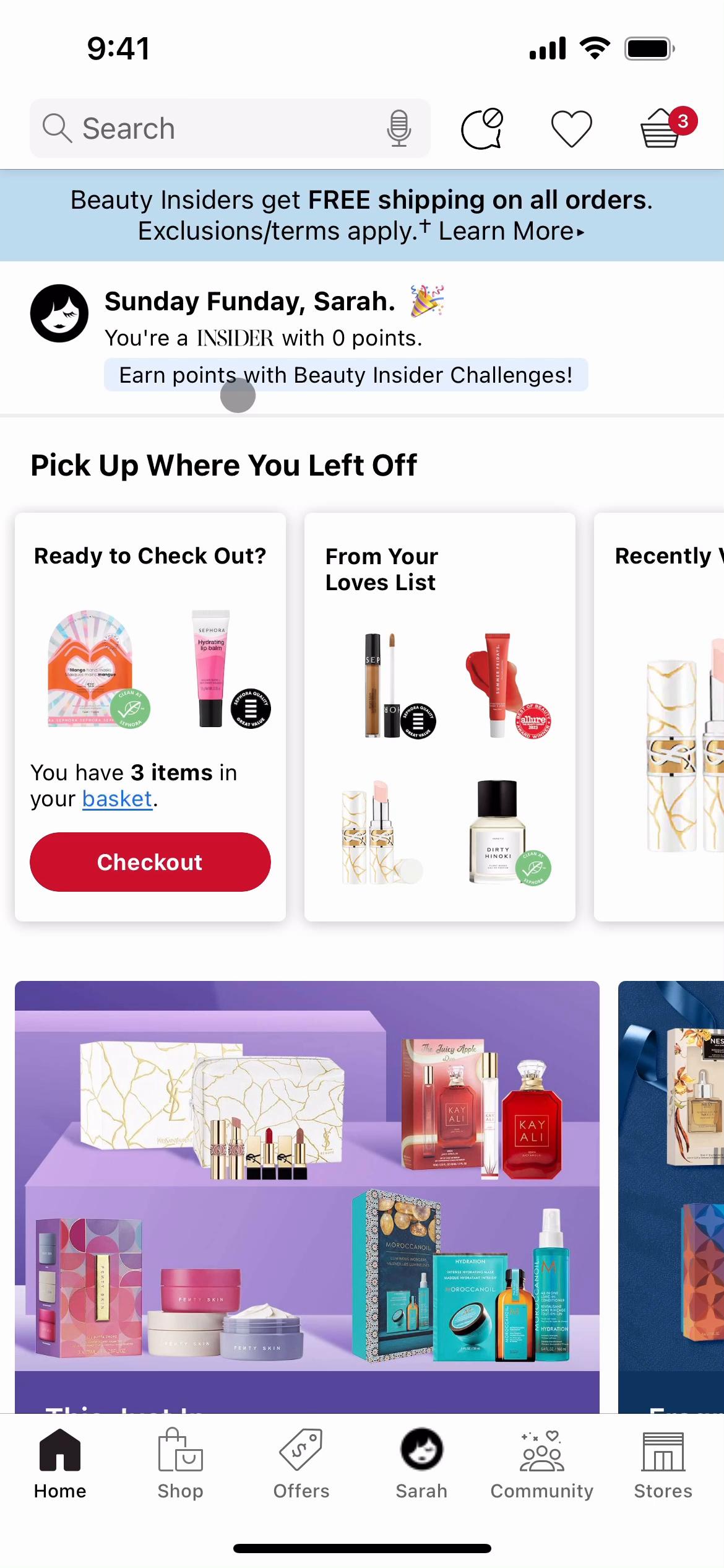 Screenshot of Buying something on Sephora