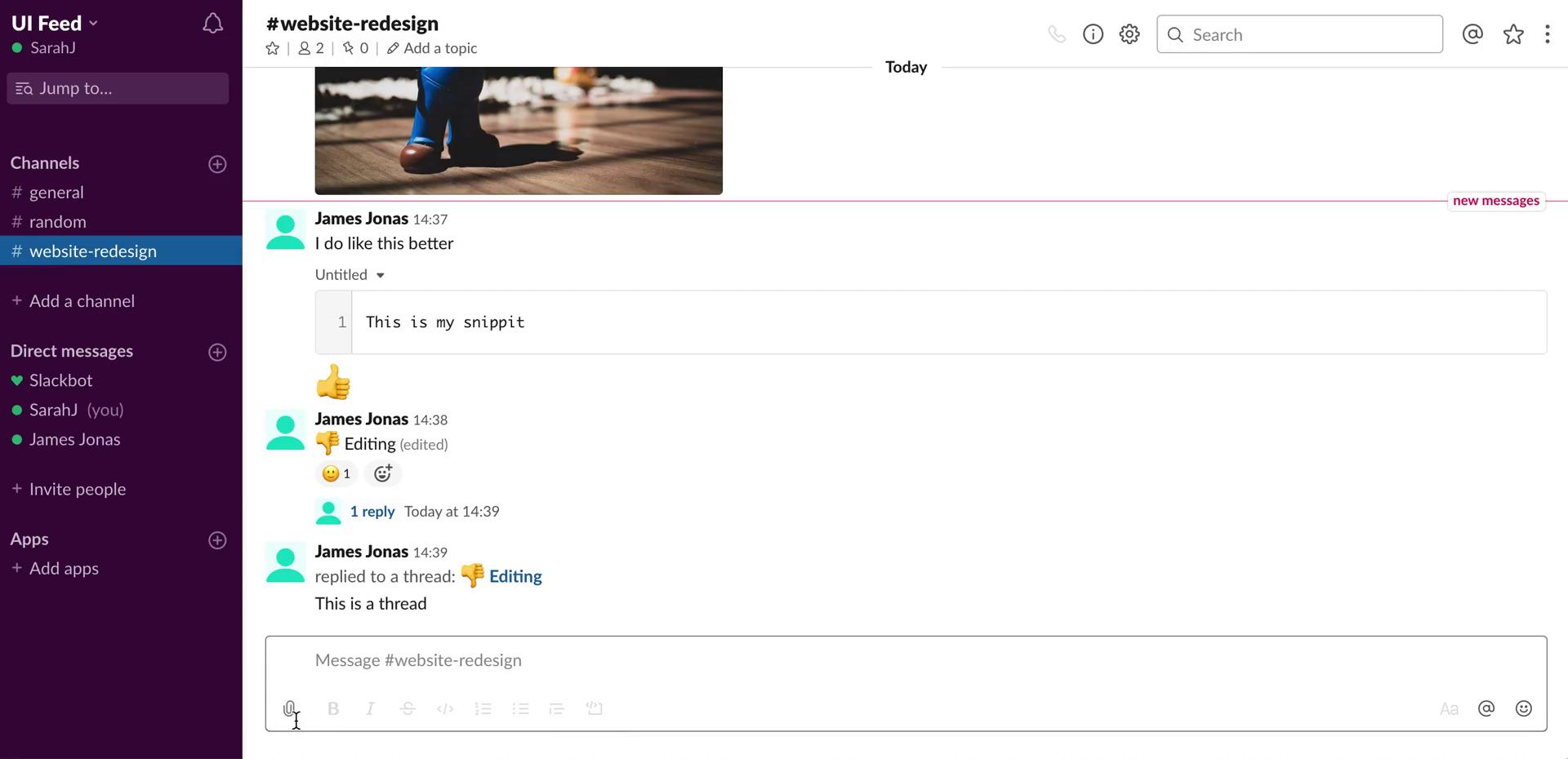 Creating a document on Slack video screenshot