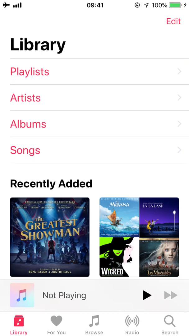 Screenshot of Creating a playlist on Apple Music