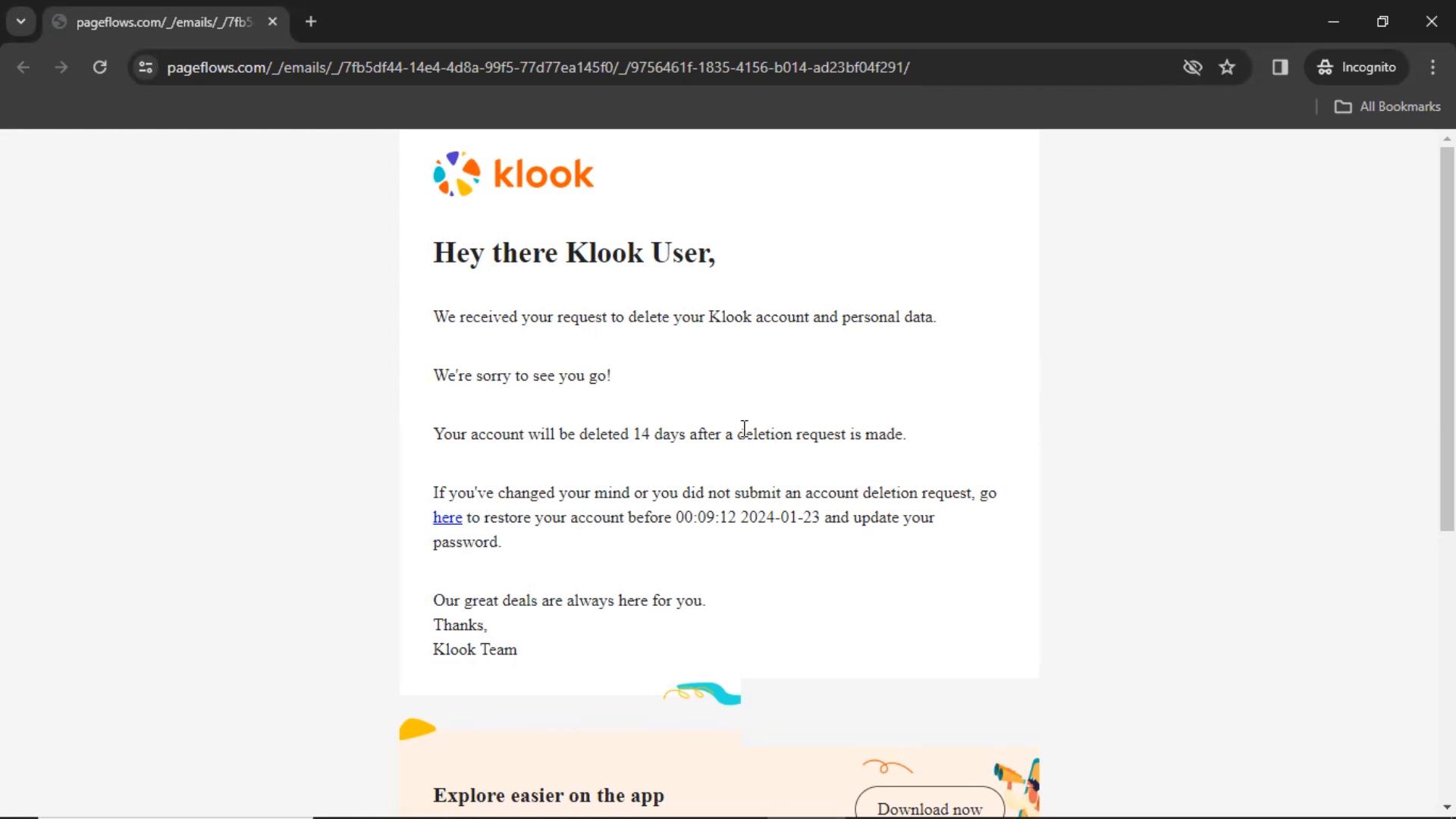 Restoring your account on Klook video screenshot