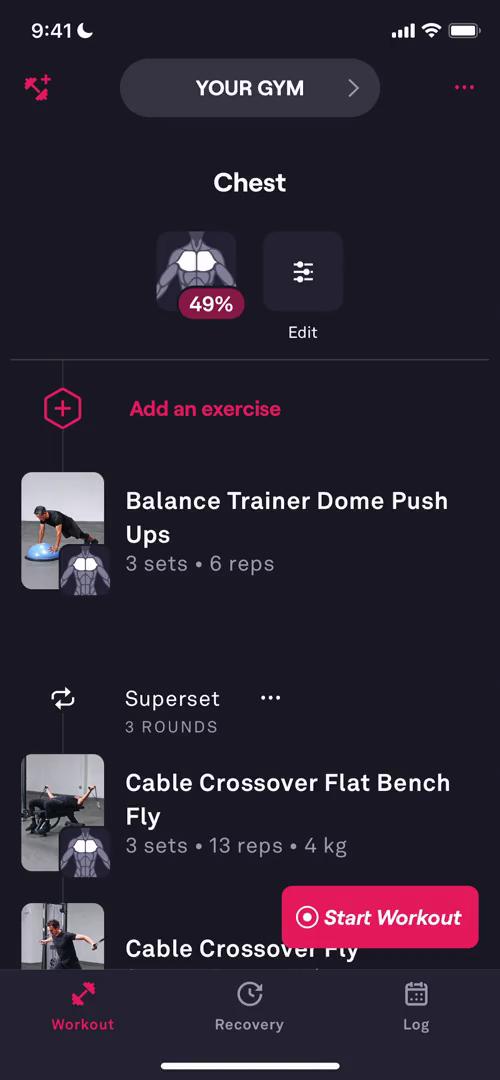 Creating a routine on Fitbod video screenshot