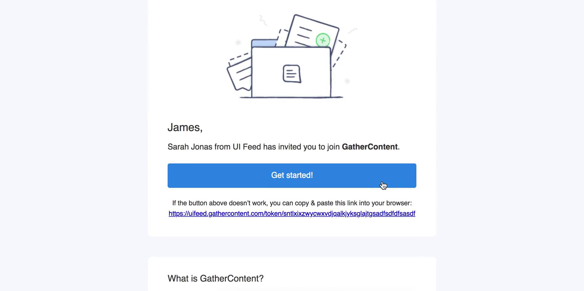 Accepting an invite on GatherContent video screenshot