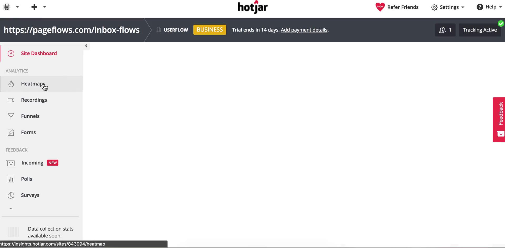 Creating a heatmap on Hotjar video screenshot