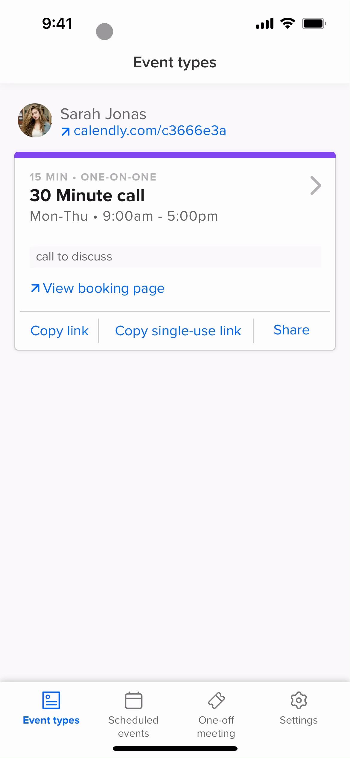 Screenshot of Scheduling a meeting on Calendly